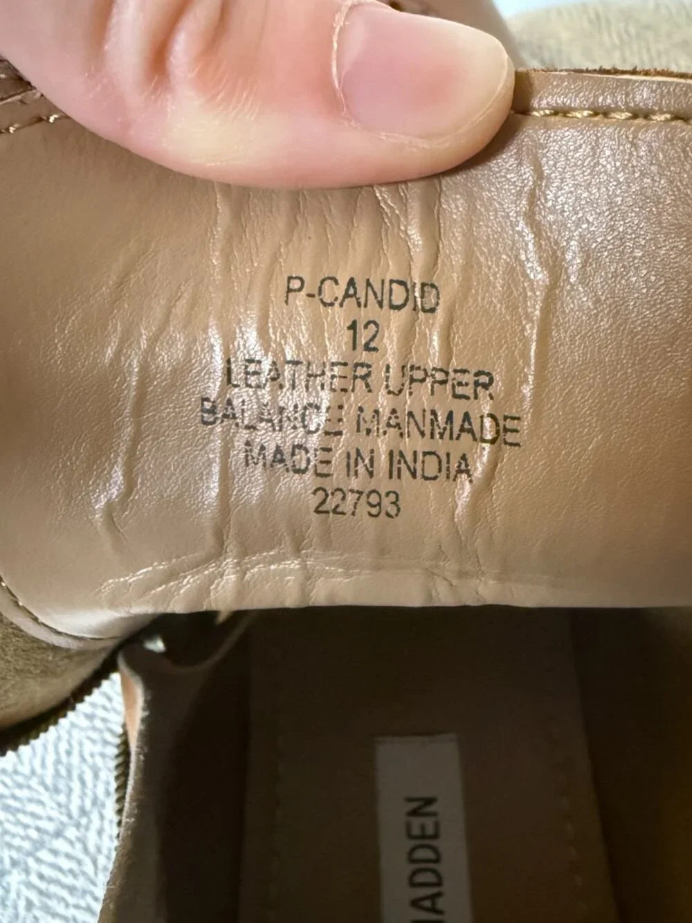Steve Madden Men's P-Candid Wingtip Ankle Boot Size 12 Tan Brown Leather Lace Up
